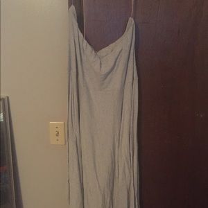 Maurices grey/white stripe strapless dress
